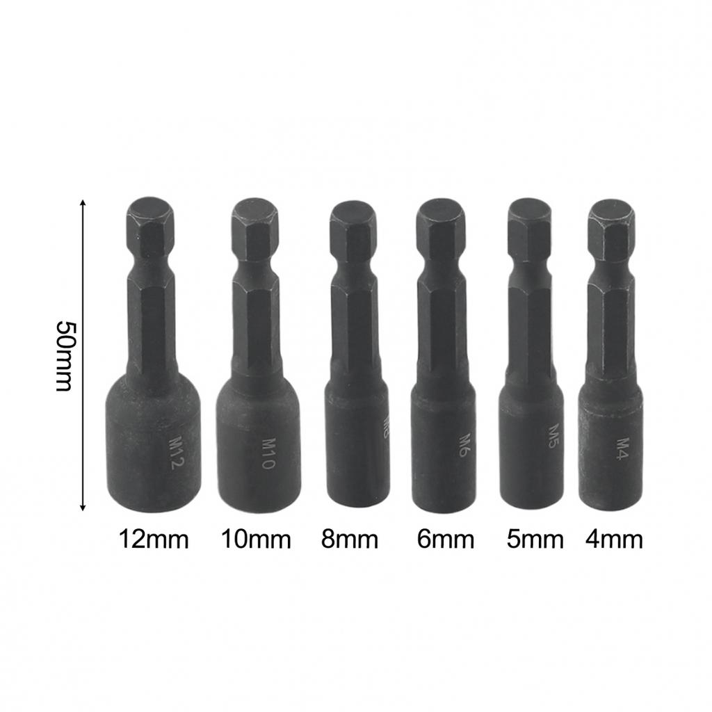 6pcs Screw Tap Socket Adapter Set 412mm Extension Bar for Electric Drills