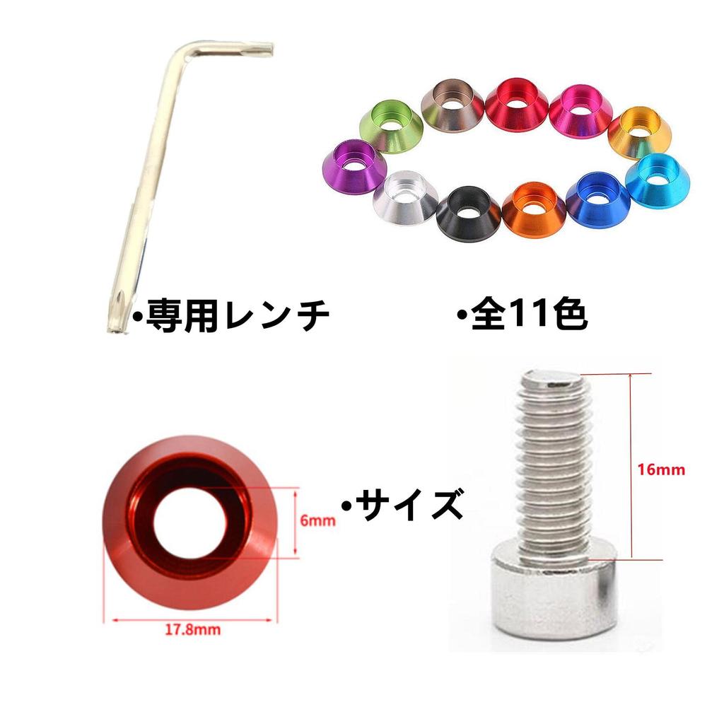 Kuroobaa Auto Kennzeichenschraube Kennzeichenrahmen Diebstahlsicherungsschraube M6 (Himmelblau)