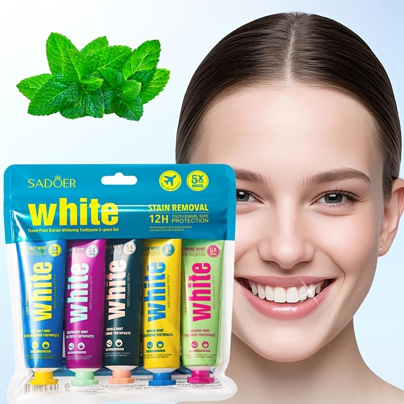 SADOER White Plant Extract Toothpaste Set - Deep Cleansing, Fresh Toothpaste, Travel Toothpaste, 5-piece Set of Sensitive Toothpaste