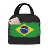 Brazil Flag Insulated Lunch Bag for Women Children Portable Food Boxes Thermal Lunch Box Tote