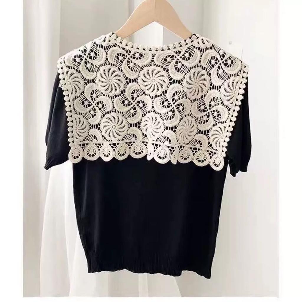 Lace Knitted Crochet Hollow Fake Collar Women Small Shawl Decorative Fake Collar Women Clothes Accessories Detachable Collar
