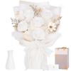 Preserved Flower Bouquet: 5 White Roses with Vase. A popular gift for women, perfect for birthdays,