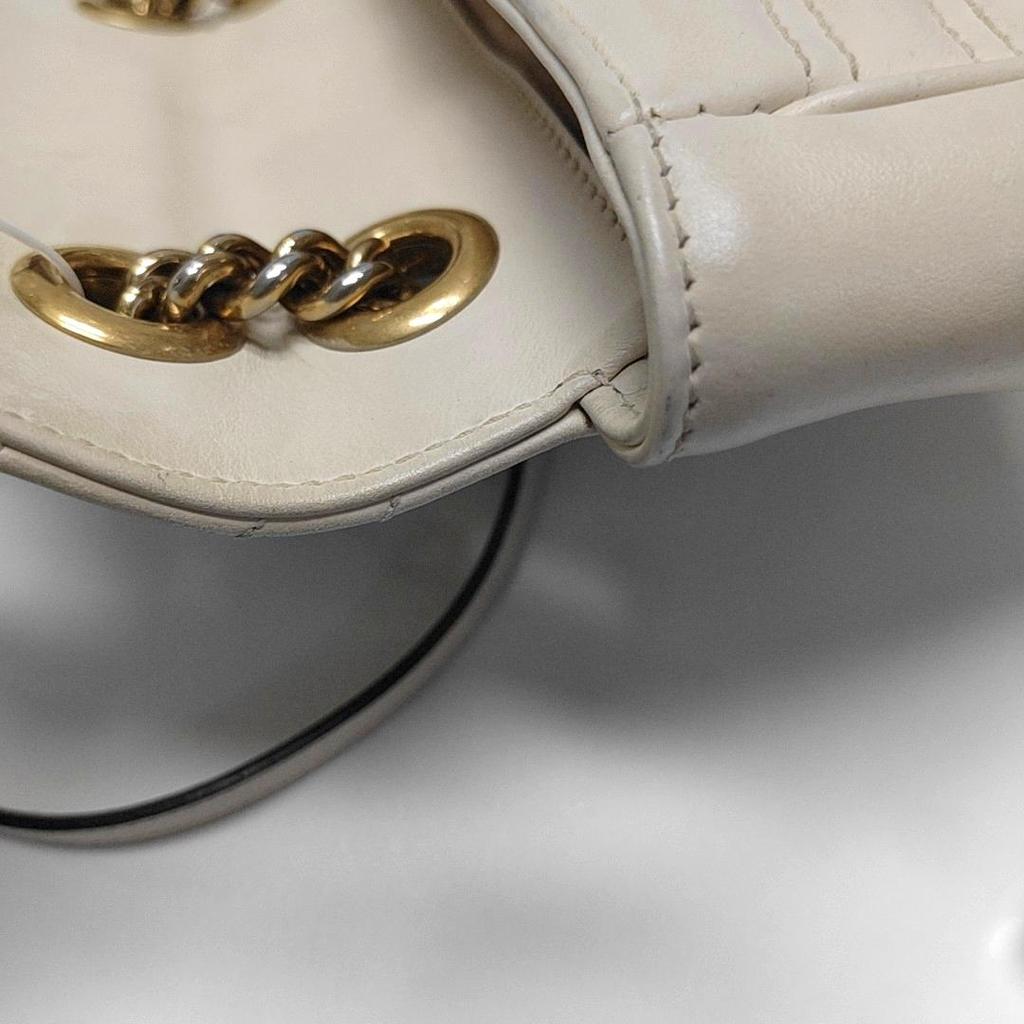 [Pre-Owned] Gucci GG Marmont Matelassé Mini Bag 'White' - Good #BI8M2W