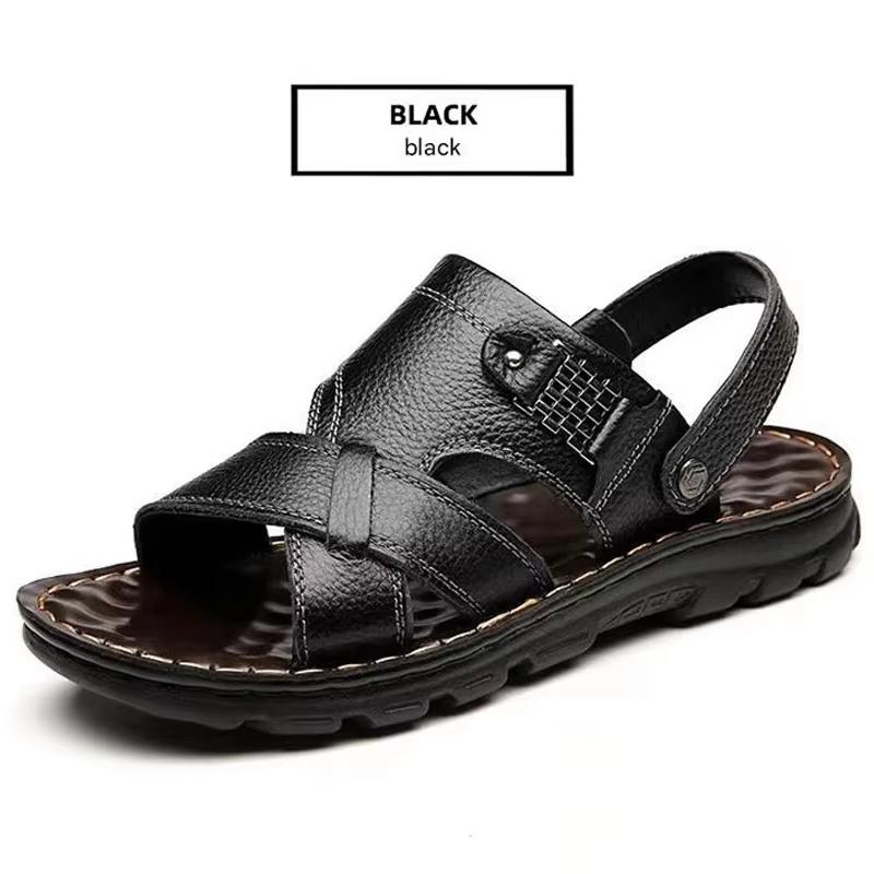 Loveontop Sandals Men'S New Beach Shoes Cowhide Slippers Outdoor Non-Slip Thick-Soled Leather Sandals For Me