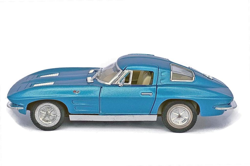 KiNSMART 1963 Corvette Stingray Pullback Miniature Car 1/36 (Blue)