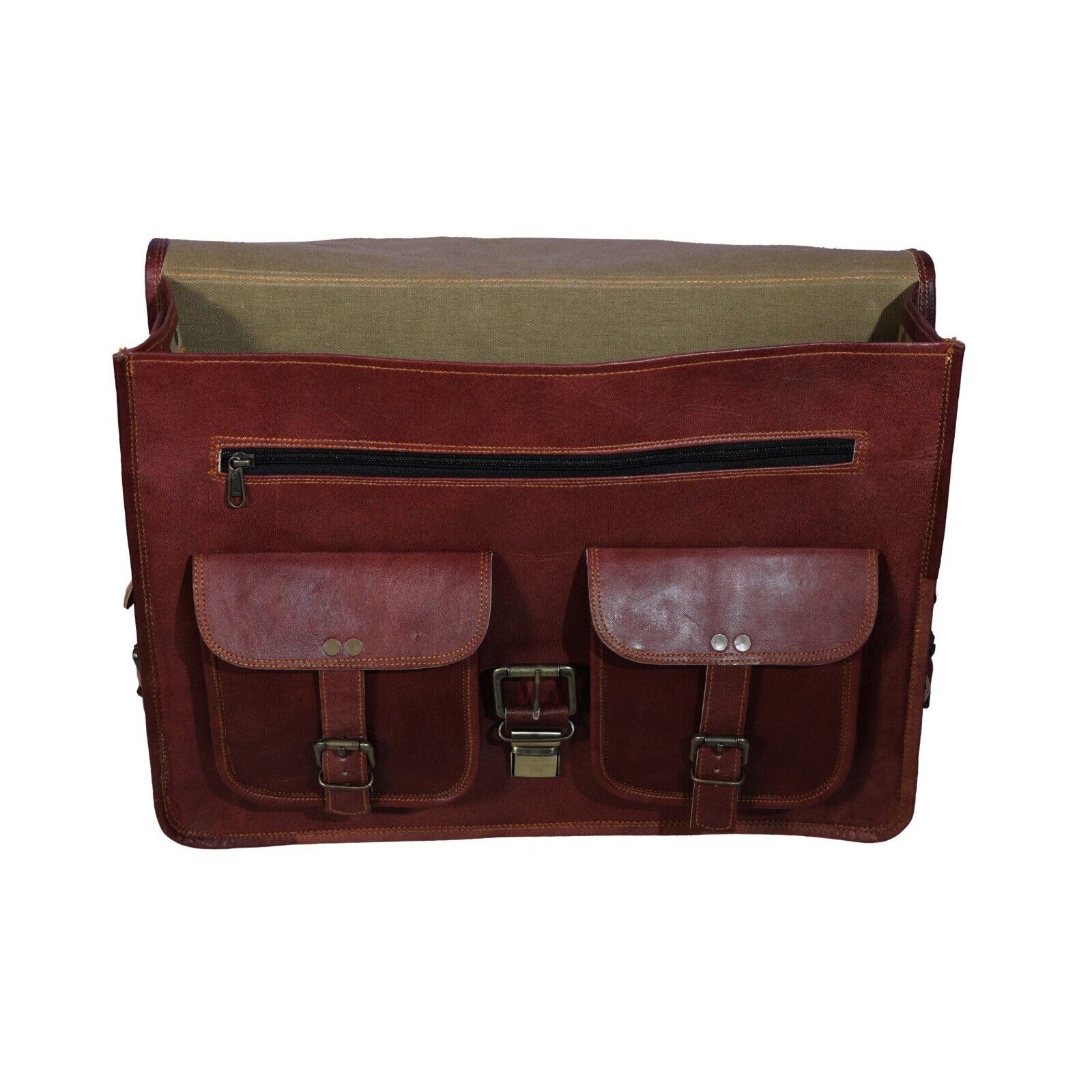 Женская винтажная коричневая сумка из натуральной кожи ручной работы — фото 6