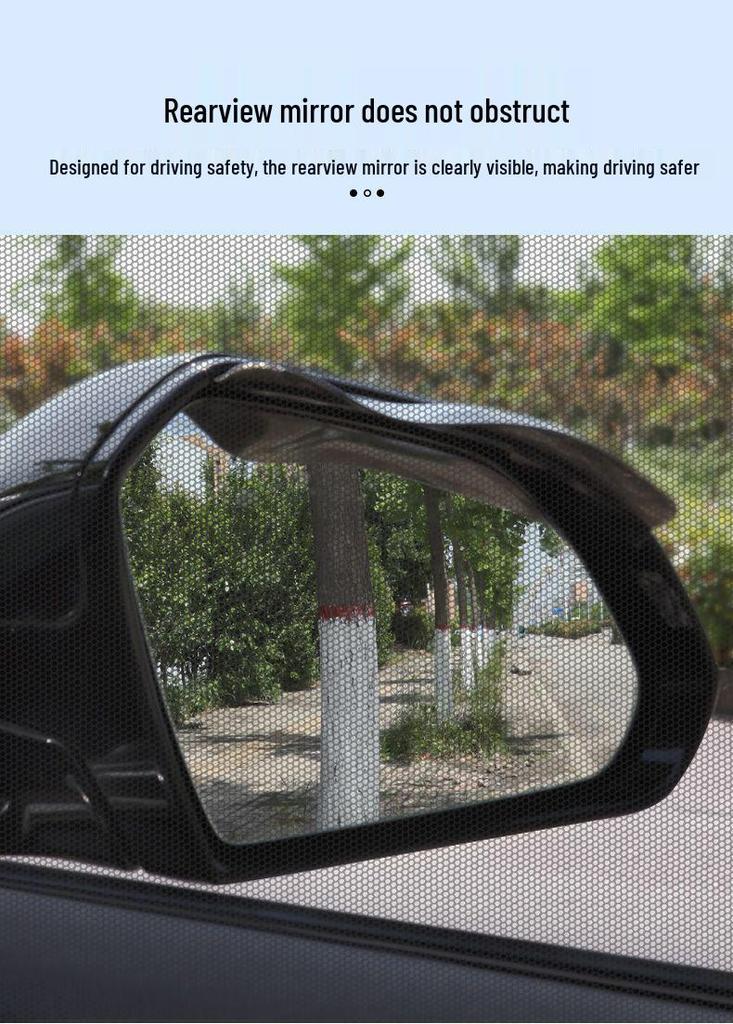 Universal Car Window Sunshade with Anti-Mosquito Screen and Heat Insulation