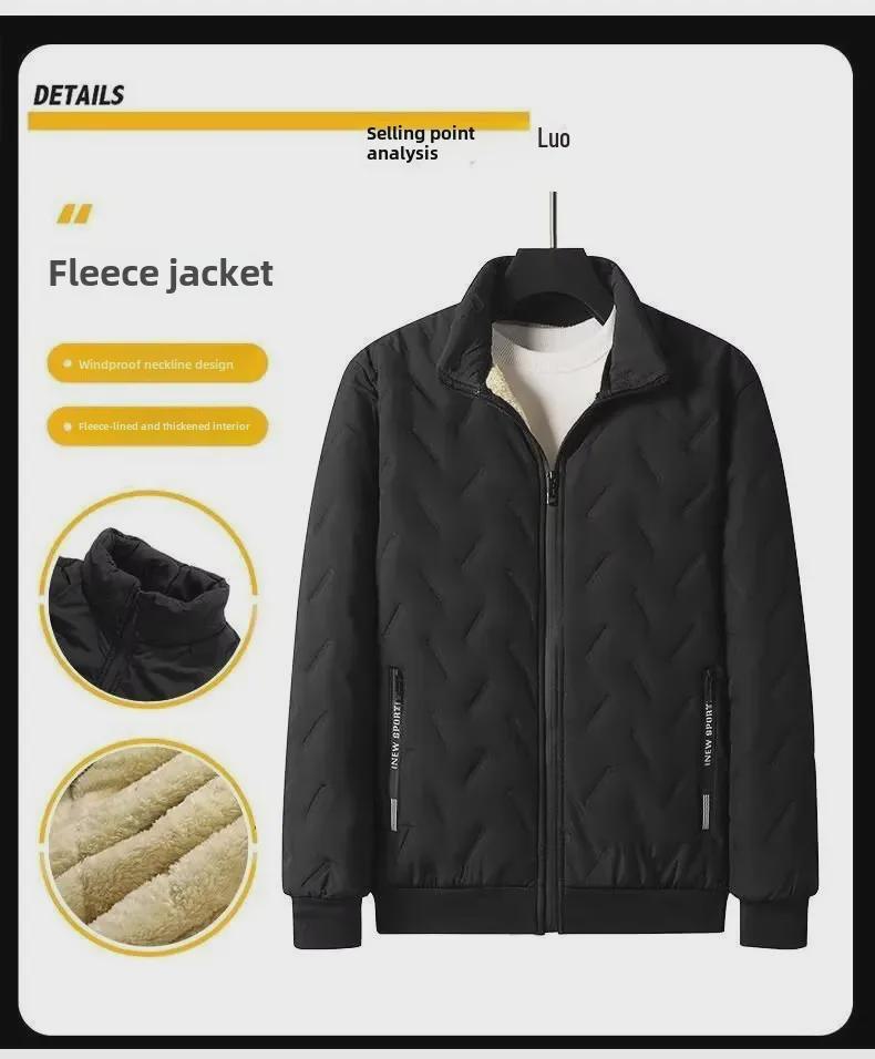 Men's Thick Lambskin Hooded Suit with Velvet Lining – Winter Warm, Cold-Proof Cotton Casual Trousers