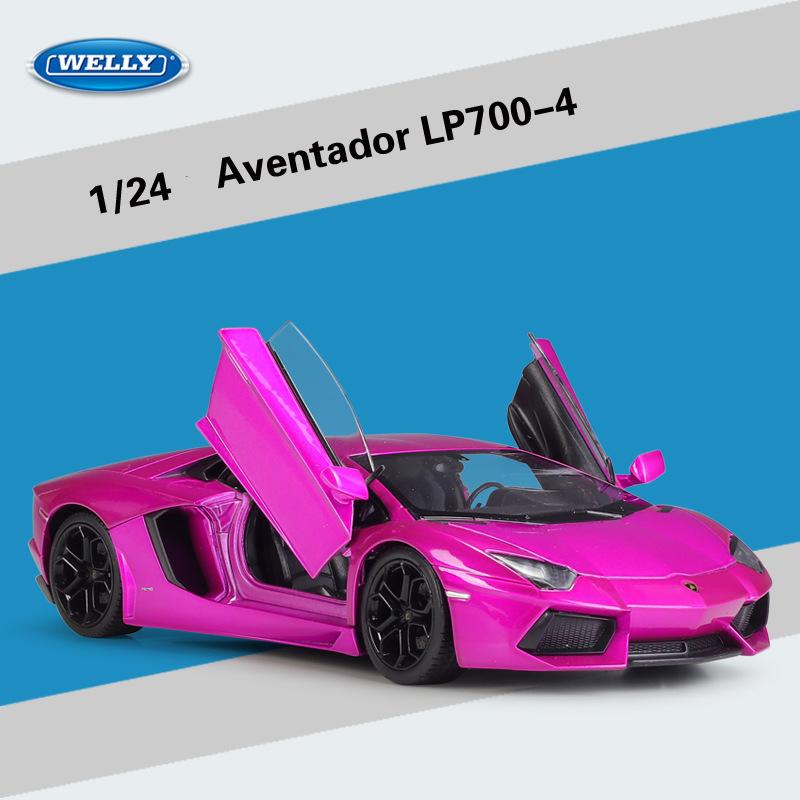 Welly 1/24 Lamborghini LP700-4 Aventador Alloy Racing Alloy Car Model Simulation Car Decoration Collection Gift Toy