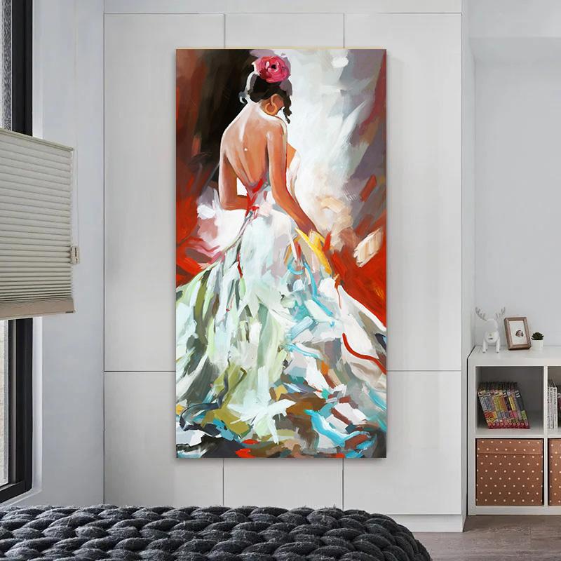 Abstract Art Canvas Painting, Beautiful Woman Oil Painting On Canvas Wall Art, Wall Painting for Bathroom Bedroom Office Living Room Home Decor