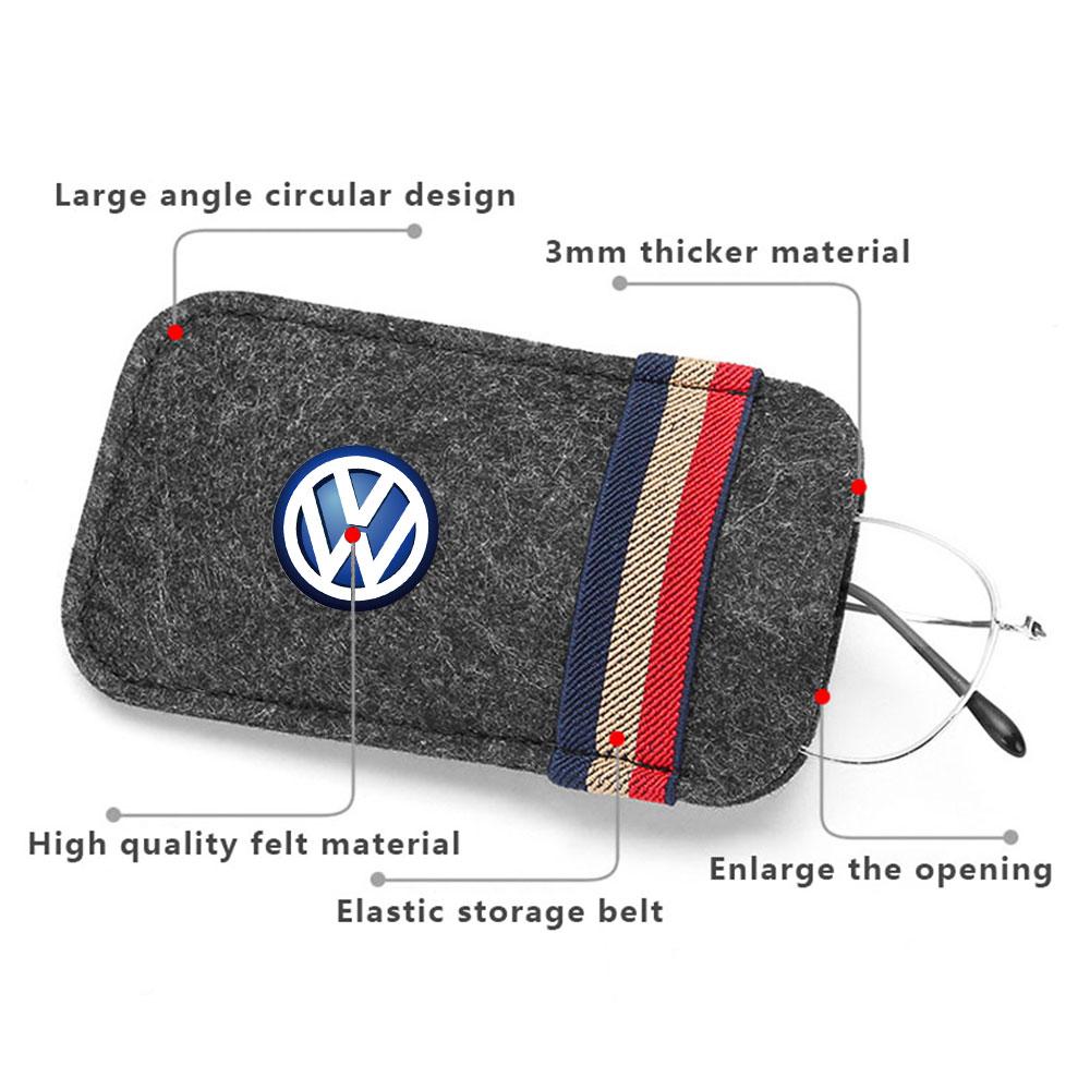 efg1 MZYJD Car Sunglasses Organizer Bag Eyeglass Holder Glasses Storage Clip For VW Volkswagen Rline Golf GTI Passat Sticker