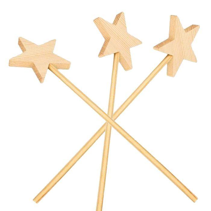 50 baguettes magiques en bois 23 cm