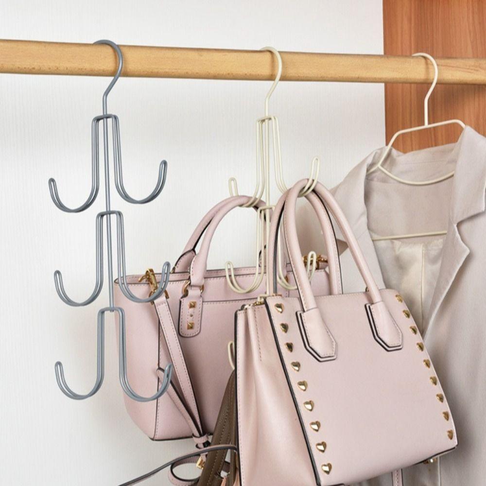 Компактный подвесной органайзер для сумок, многослойные держатели для сумок, сверхпрочная стойка для шкафа, гардеробная чёрный
