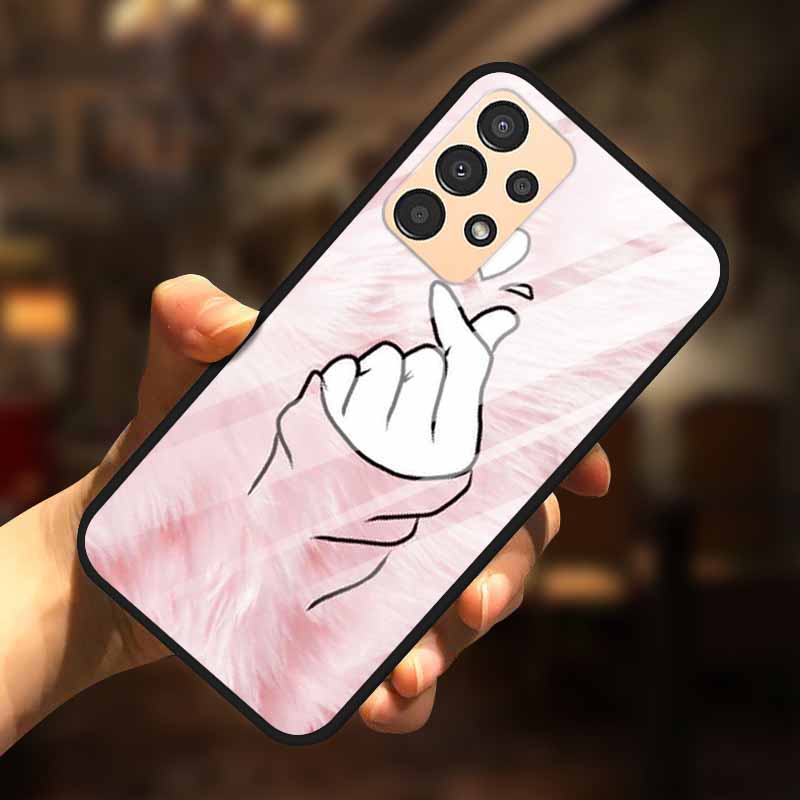 For Samsung A13 Case A23 A52 A72 4G M52 A52S 5G Luxury Tempered Glass Hard Back Cover for Samsung Galaxy A13 4G Phone Cases Capa