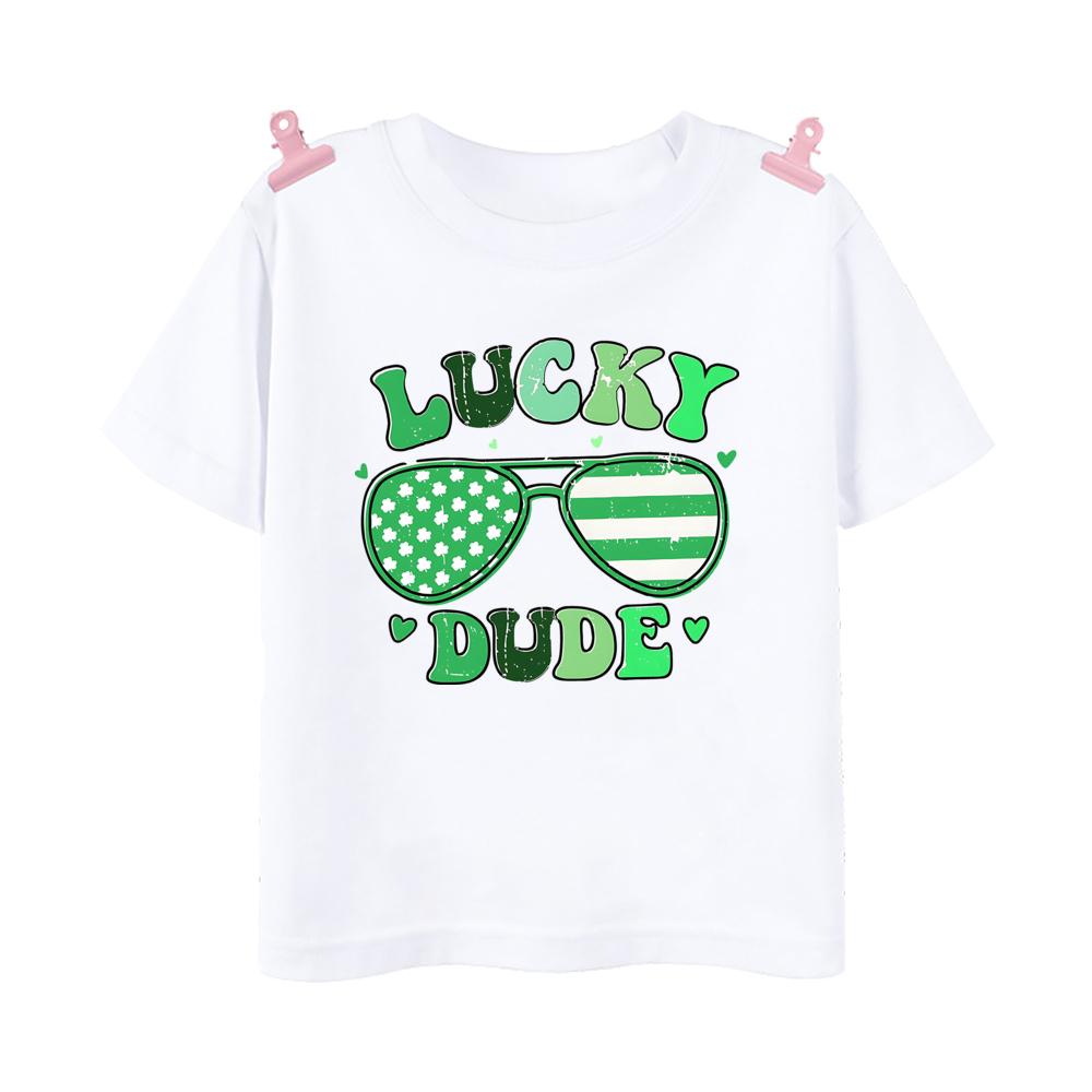 Rainbow Lucky Print Kids Shirts St Patricks Day Party Boys Girls Outfit Tshirt Holidy Child Short Sleeve Tops Toddler T Shirt