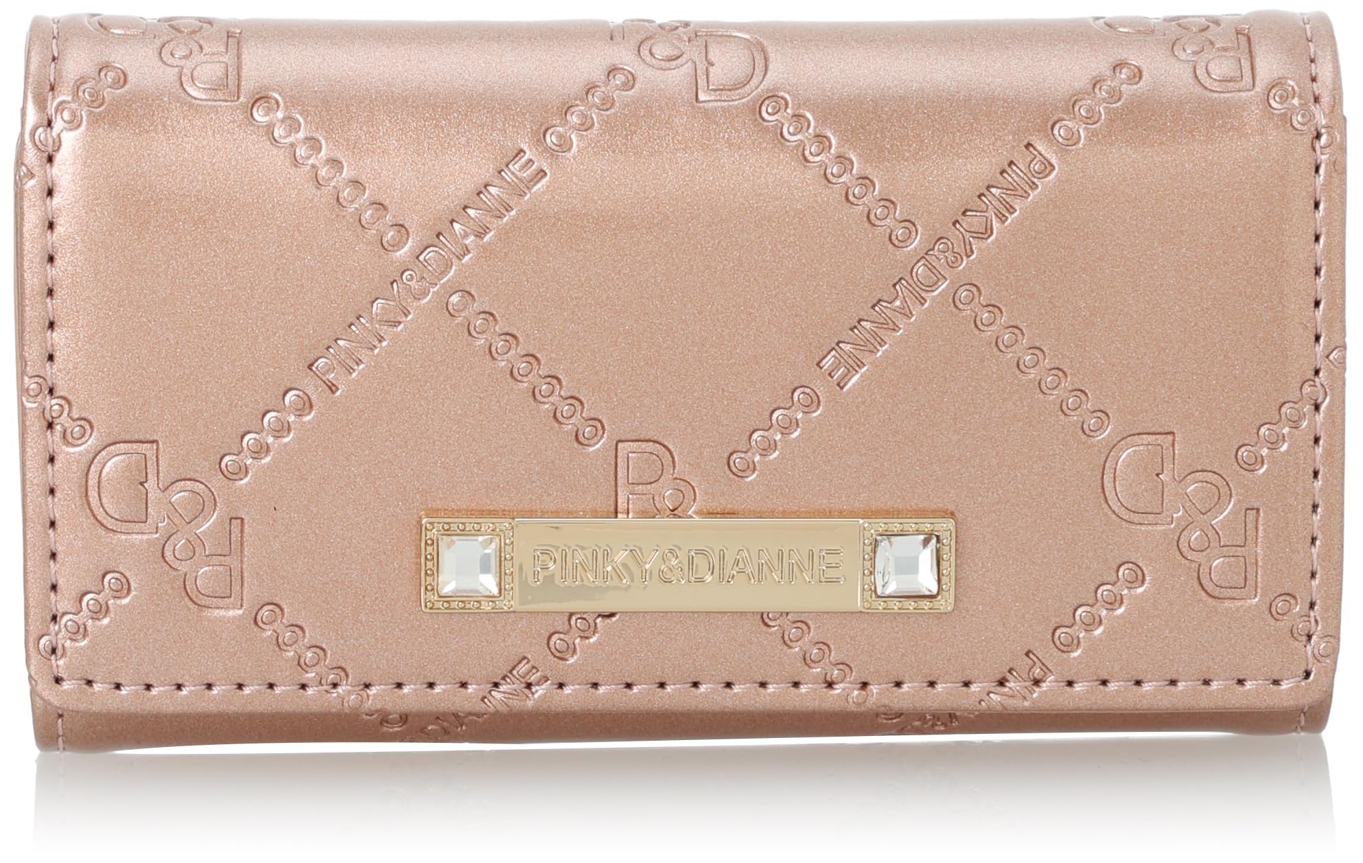 

and Key Case Plaid Pattern with Original Logo Pearl Enamel Adult Cute PDLWFAK1 Pink Gold [Pinky Diane] [Common Enamel]