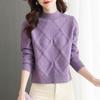 Women's Sweater Loose Thick Knitted Sweater Half High Collar Top Autumn/Winter