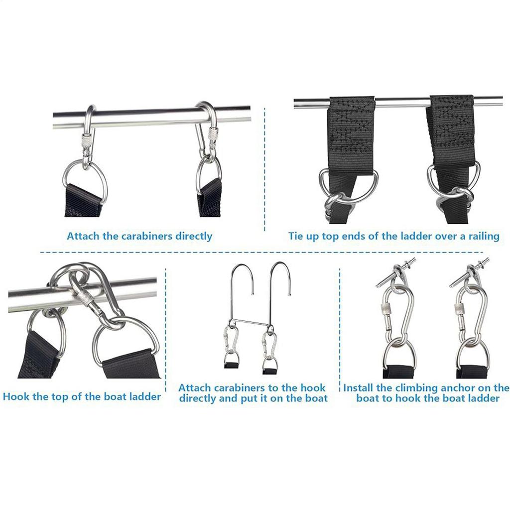 Boat Rope Ladder 600lbs Folding 4-Step Fishing Boat Rope Ladder Marine Climbing Stairs for Travel Outdoor Yacht Water Activities
