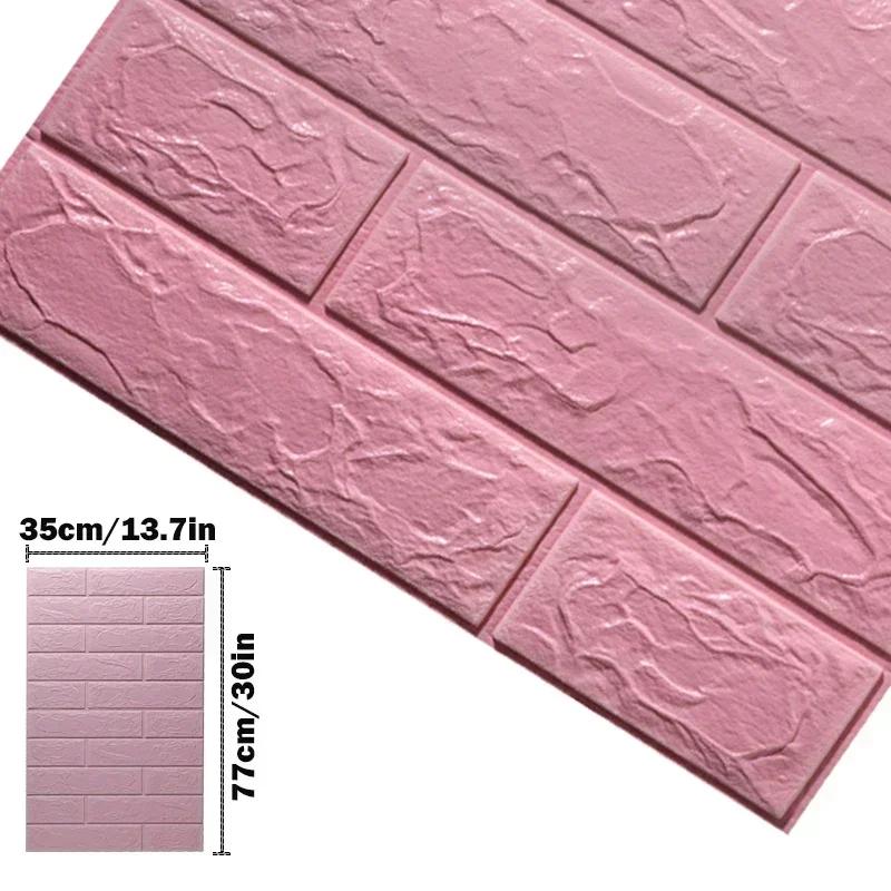 12pcs Foam 3D Thickened Wall Stickers Self-adhesive Decorative Waterproof Wallpaper for Living Room Bedroom Home Decoration