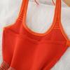 Estate Donna Elegante Lettera Halter Maglione Lavorato a Maglia Mini Corto Aderente Guaina Pullover Abiti