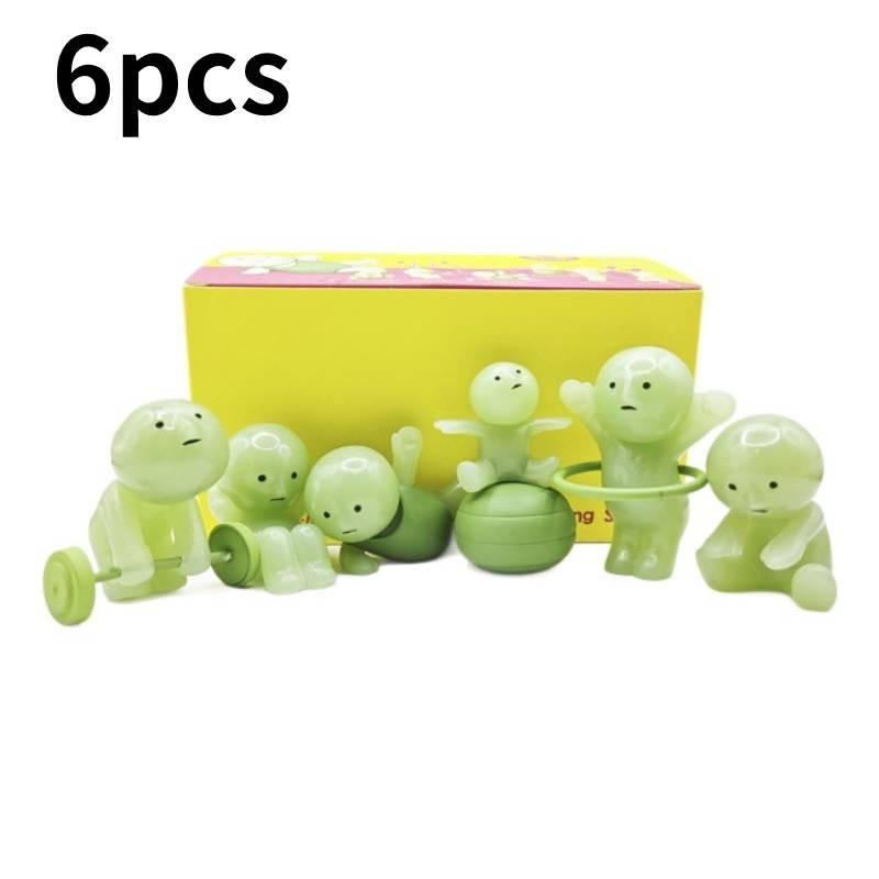 

6 шт. Светящиеся фигурки Смиски, модель, мультяшные эльфы, украшения, детские подарки