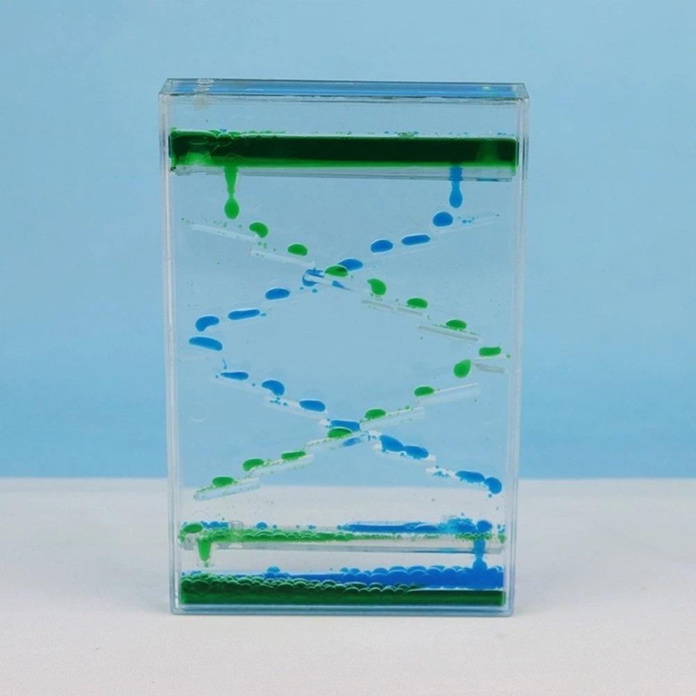 Quadratischer Flüssigsandtimer Kunststoffgehäuse Zweifarbiger Sanduhr-Timer Wassertropfen-Timer Geburtstagsgeschenk