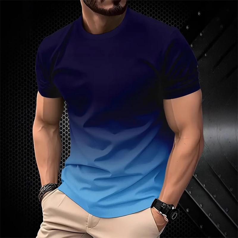 Fashion Striped Pattern Men's T-shirt Summer Boutique Short Sleeved 3D Printed T-shirt Casual and Comfortable Business Round Neck Tops