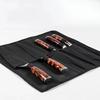 Black Chef Knife Roll - 5-Pocket Oxford Knife Bag for Kitchen/Cooking, Portable Durable Knife Storage Case with Carry Handle