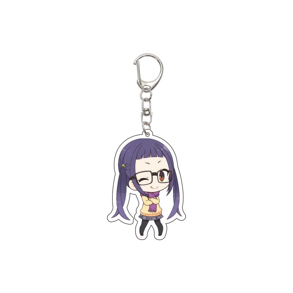 55MM Anime Laid-Back Camp Keychain Shima Rin/Inuyama Aoi/Ena Saitou Key Chain Acrylic Model Plate Christmas Gifts