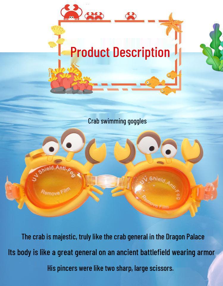 Kids' Pink Cartoon Anti-Fog Swim Goggles - Waterproof, HD Vision for Toddlers