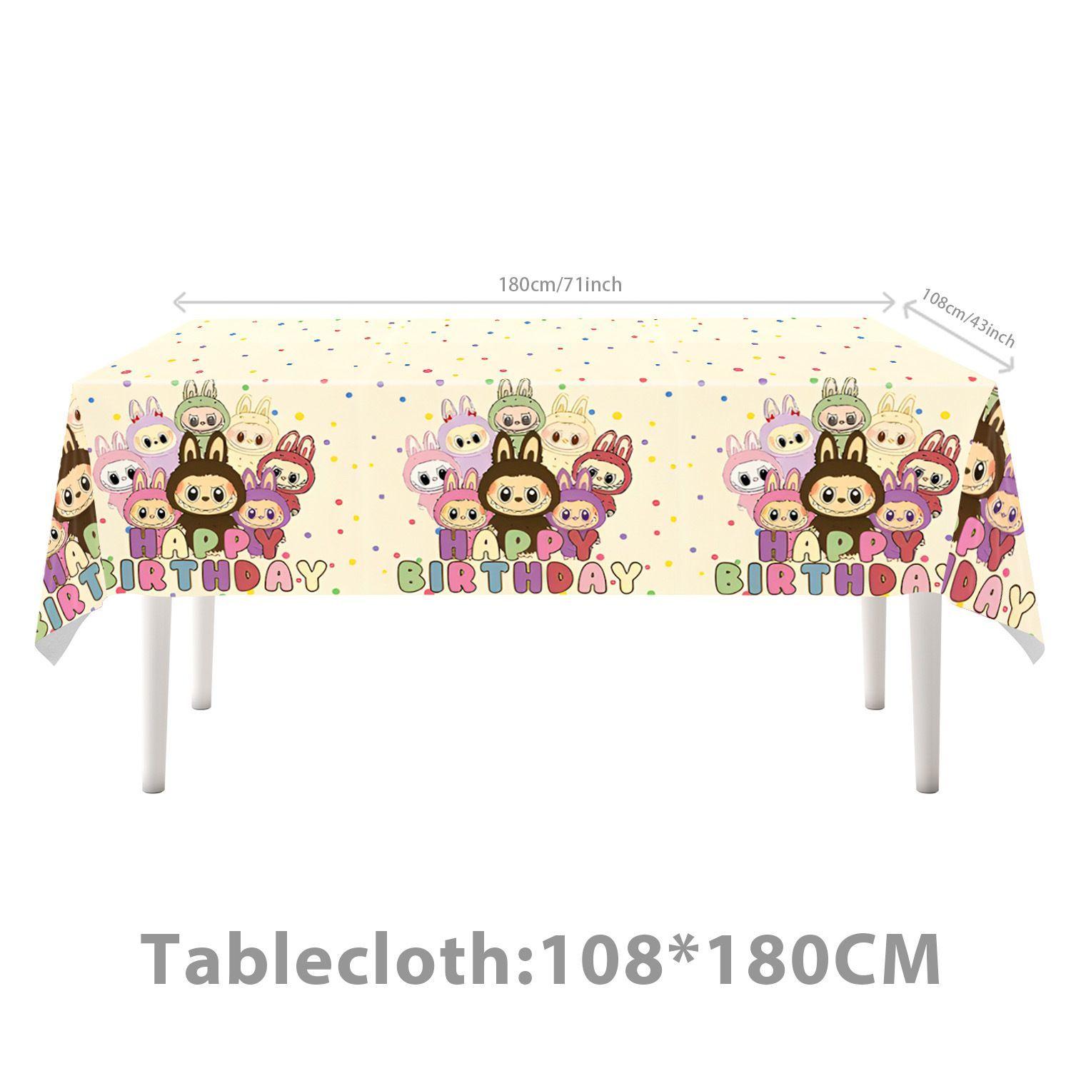 

Посуда Лабубу, Мультяшная праздничная посуда, Украшения для детского дня рождения, Одноразовые скатерти, Праздничные композиции Tablecloth