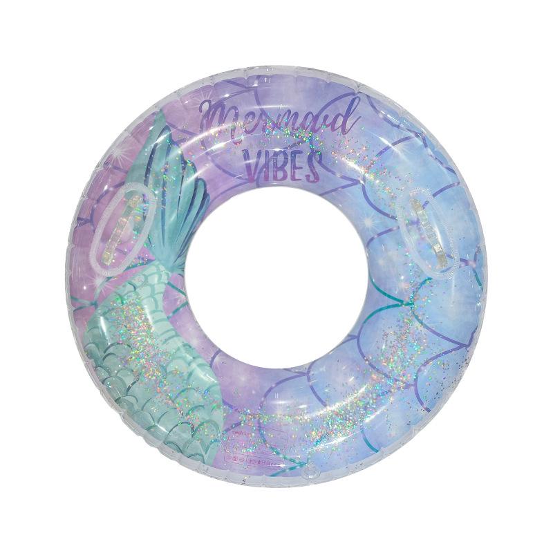 Starry Sky Sequin Mermaid Swim Ring: Thickened Inflatable Children's Float