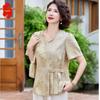 New Chinese Style Summer T-shirt Set for Middle-aged Women