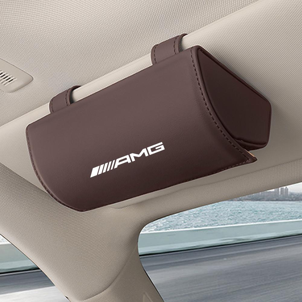 

New Sun Visor Glasses Holder Premium Wear-Resistant Sunglasses Protective Box For Mercedes Benz AMG A C E S G Class GLC CLE CLA