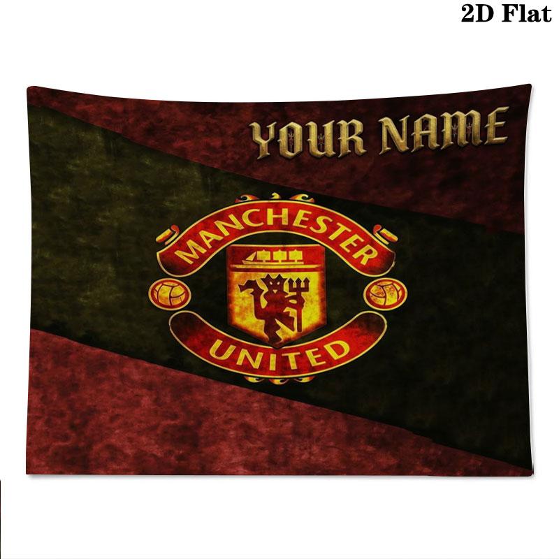 Manchester United F Custom Name Wall Tapestry Aesthetic Wall Hanging Printed Fabric Blanket Decorative Tapestries for Bedroom Living Room Home Decor
