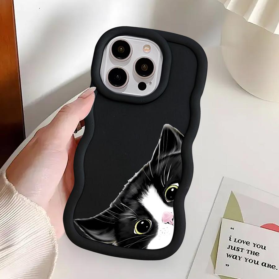 Cute Cat Pattern Soft Phone Cover Case for iPhone XR 12 15 Plus 14 11 8 16 Pro Max 17 Air 13