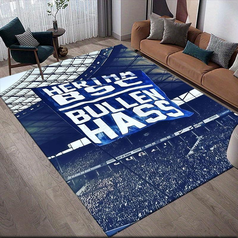 Hertha Flannel Printed Carpet, Home Sofa Decoration for Living Room & Bedroom, Non‑Slip Play Flannel Floor Mat for Game Room