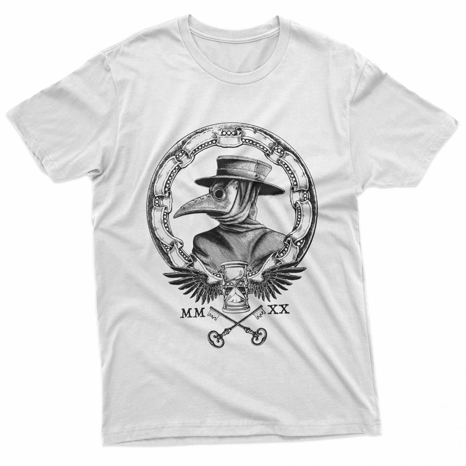 Plague Doctor Crow Mask Vintage 100% Cotton T-shirt Mens Tees Top S