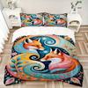 3pcs Bedding Set Foxes, Floral Includes 1 Comforter + 2 Pillowcases, Without Pillow Inserts, Soft Comfortable,Bedding Set,a0909032