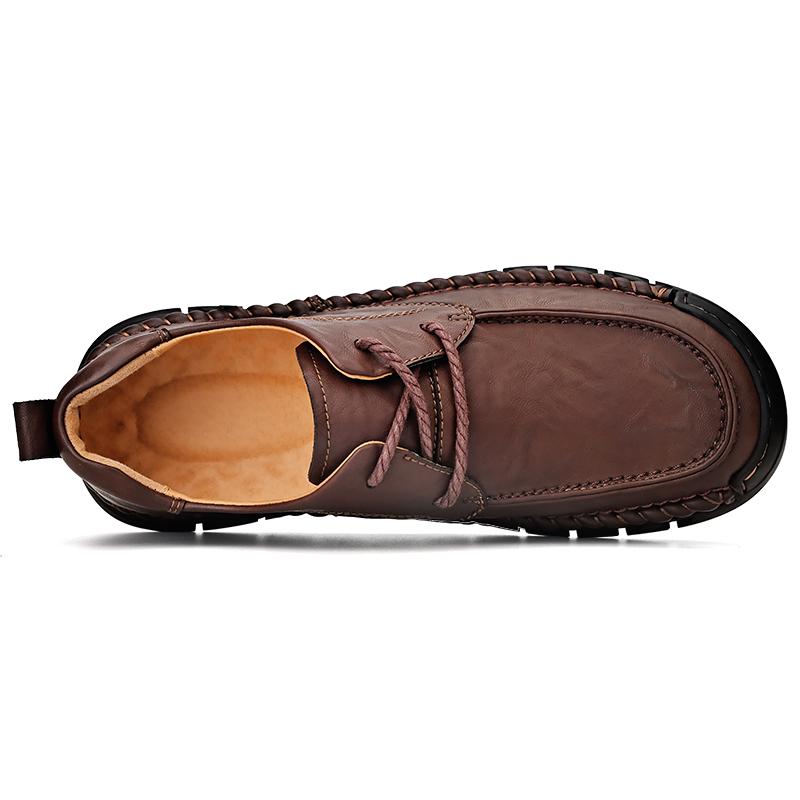Handmade Casual Leather Shoes Men Loafers Comfortable Moccasins Men Flats Shoes Genuine Leather Men Shoes