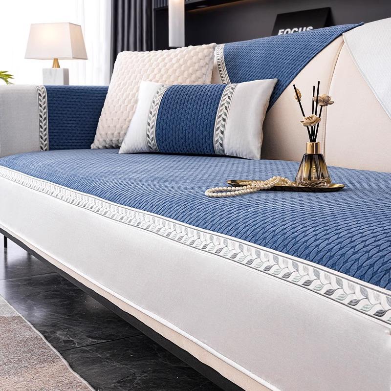 Chenier Sofa Cushion Is Universal In All Seasons, Dirt-Resistant And Non-Slip Seat Cushion, Backrest Towel New Leather Sofa Cover Cover Cloth