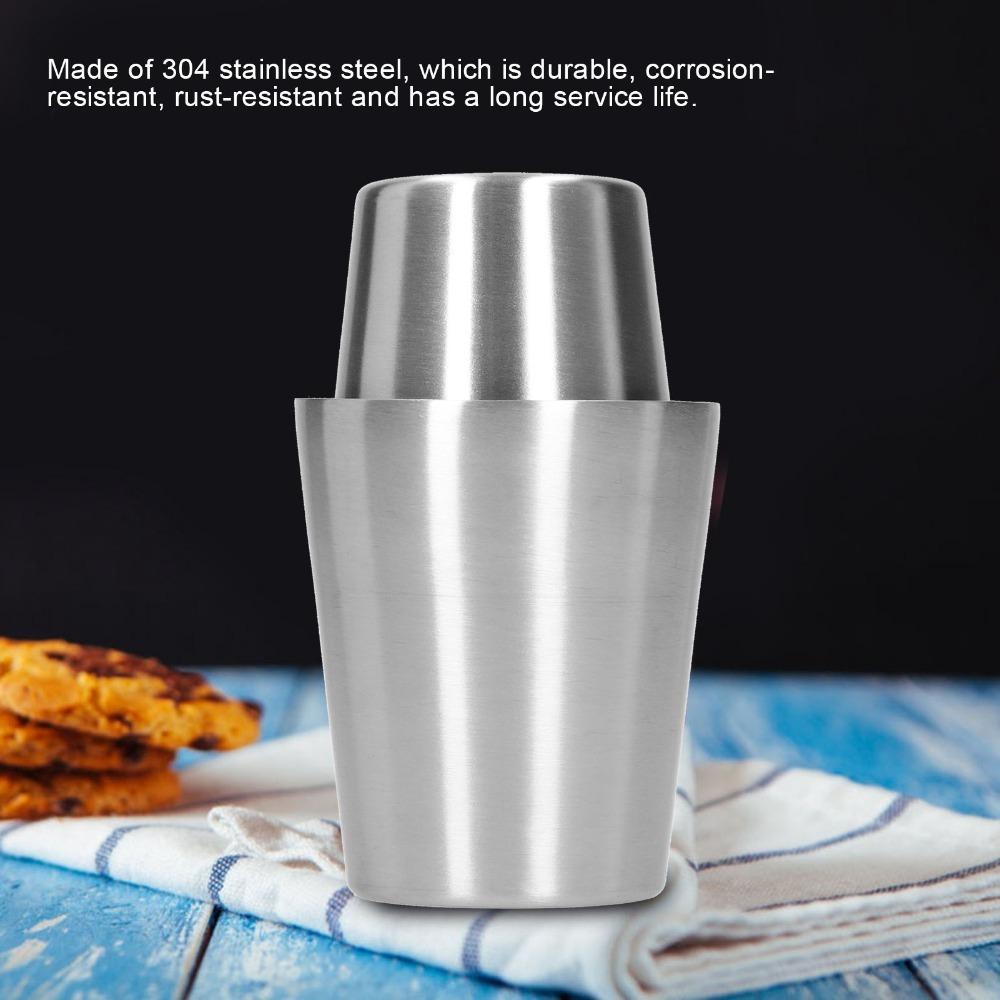 2pcs Set 304 Stainless Steel Stainless Steel Mugs 180ml 300ml Insulated Beer Mugs Home Bar