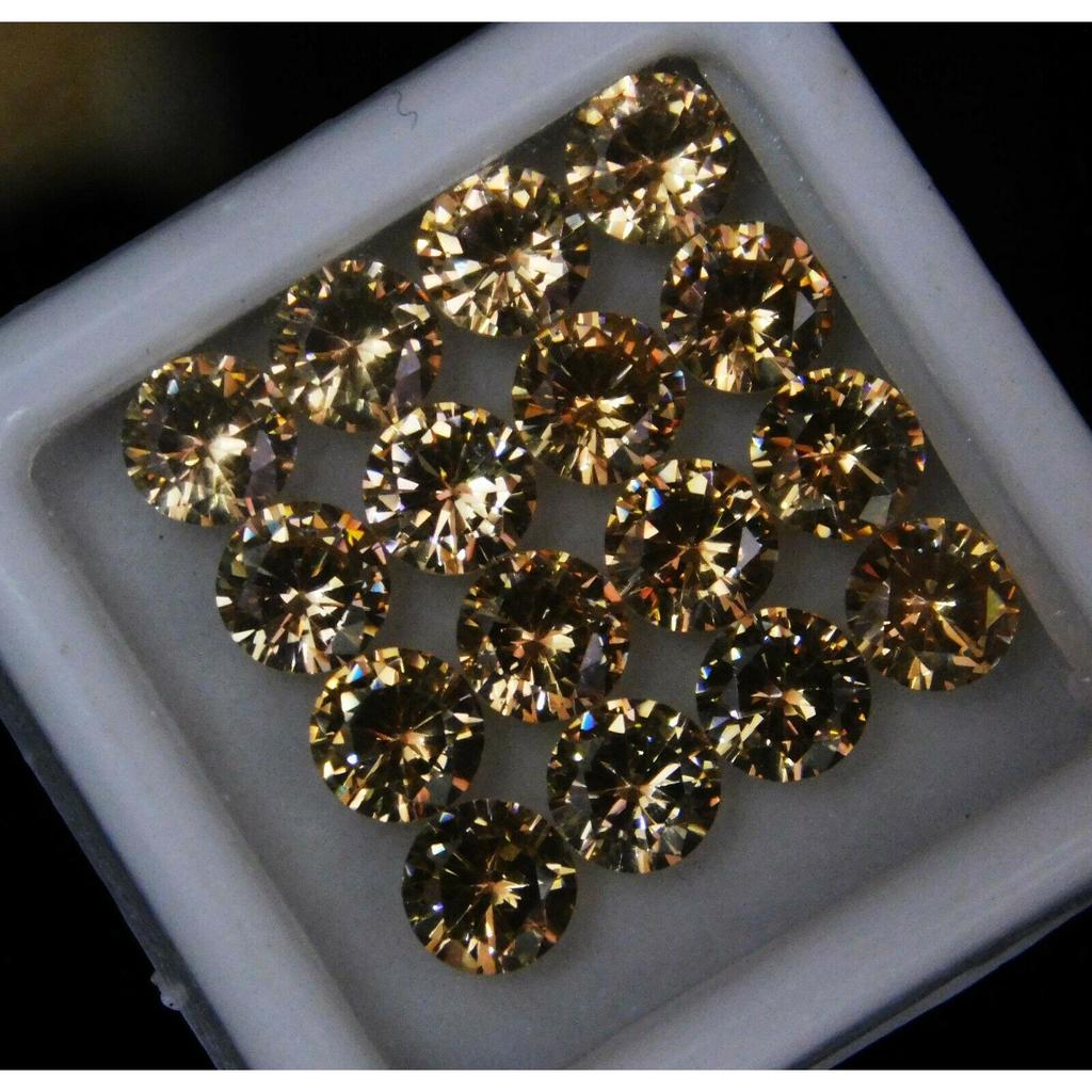 ZERTIFIZIERTES 24 STÜCK Natürlicher Gelber Saphir Edelstein Los 5 MM Runder Diamantschliff new23 008 003 004