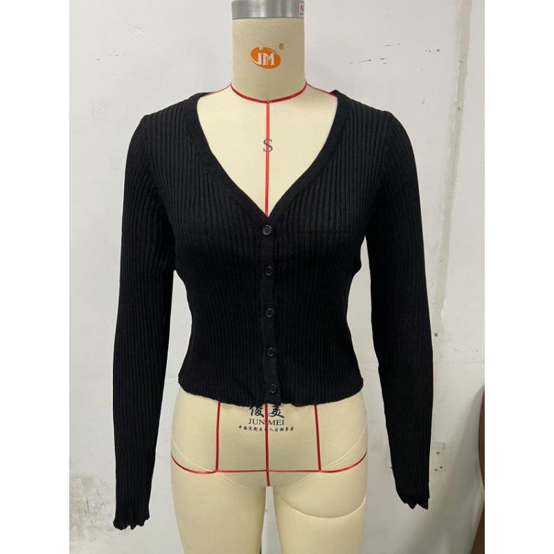 

Жіночий весняно-осінній в язаний светр-кардиган на ґудзиках XL чорний