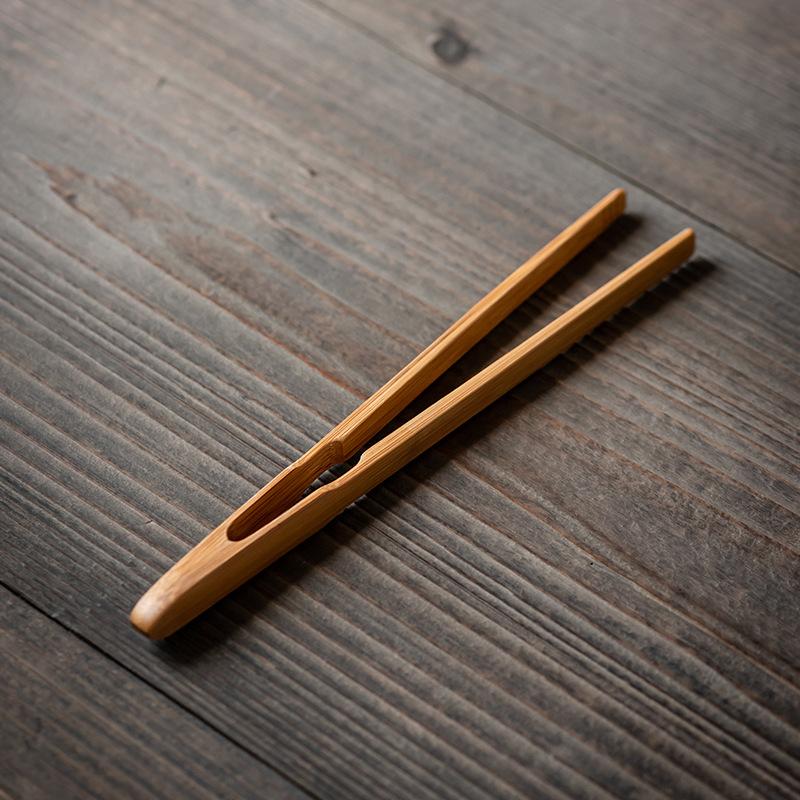 13 Stile Bambus Holz Tee-Klemme Ebenholz Lebensmittelzange Grill BBQ Brot-Klemme Obstsalat Anti-Rutsch-Klemme Zange Teezeremonie Zubehör