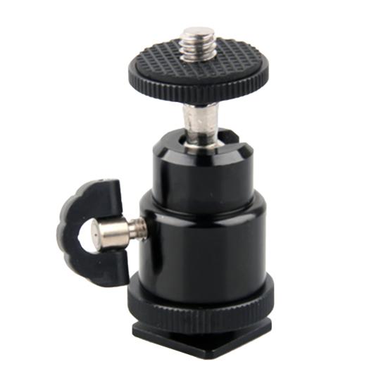 

Standard 1/4 Screw Port Ball Head Convenient Panoramic Metal 360 Degree Swivel Tripod Adapter for Camera чорний