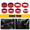 8x Center Red Console Control Switch Knob Trim For Chevy Silverado 2014-2018