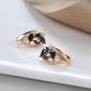 Kinel Shiny Black Zircon Rose Gold Color Drop Earrings For Women Luxury Fine Jewelry