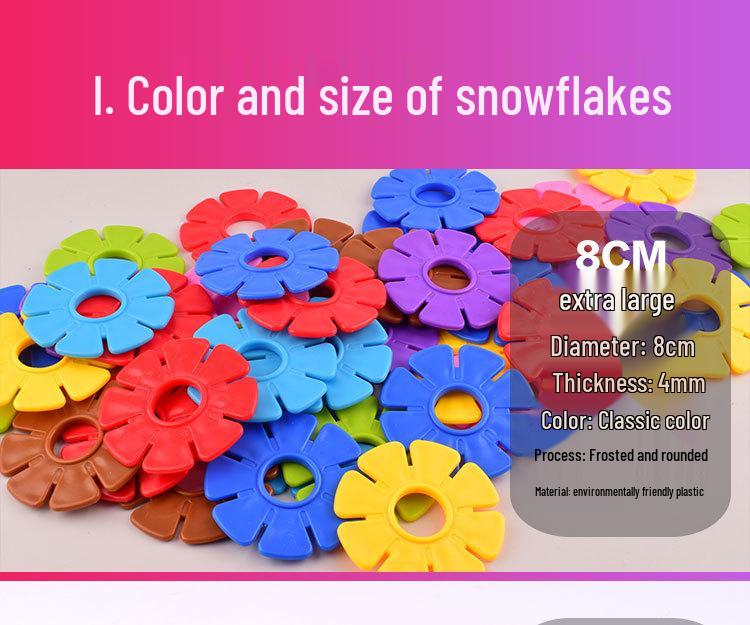 Extra Large 8cm Thick Snowflake Interlocking Building Blocks for Kids Ages 3-6