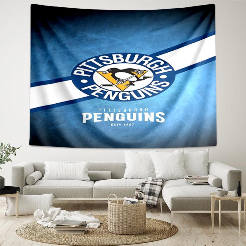 Pittsburgh Penguins Hockey Team Tapestry, Unique Design Tapestry, Wall Decor for Bedroom,Livingroom, Playroom,Heartwarming Fan Holiday Gifts